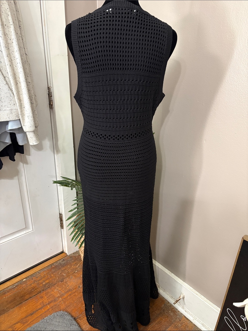 Proenza Schouler Black Sleeveless Crochet Maxi Dress Silk/cotton women’s medium - Picture 5 of 11